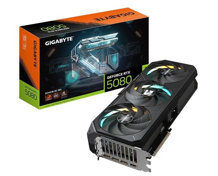 GIGABYTE GeForce RTX 5080 Gaming OC 16G Graphics Card, WINDFORCE Cooling System, 16GB 256-bit GDDR7, GV-N5080GAMING OC-16GD Video Card