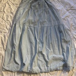 Long Baby Blue Skirt 