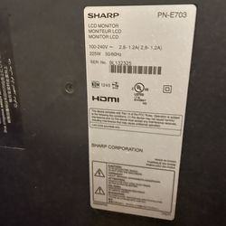 Sharp LCD Monitor  62 inches