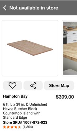 Hampton Bay Butcher Block Countertop Island