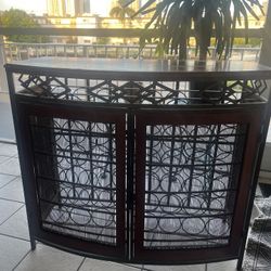 Unique Metal And Wood Wine Rack