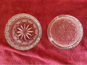 2 Princess House Starburst Lead Crystal Ashtrays