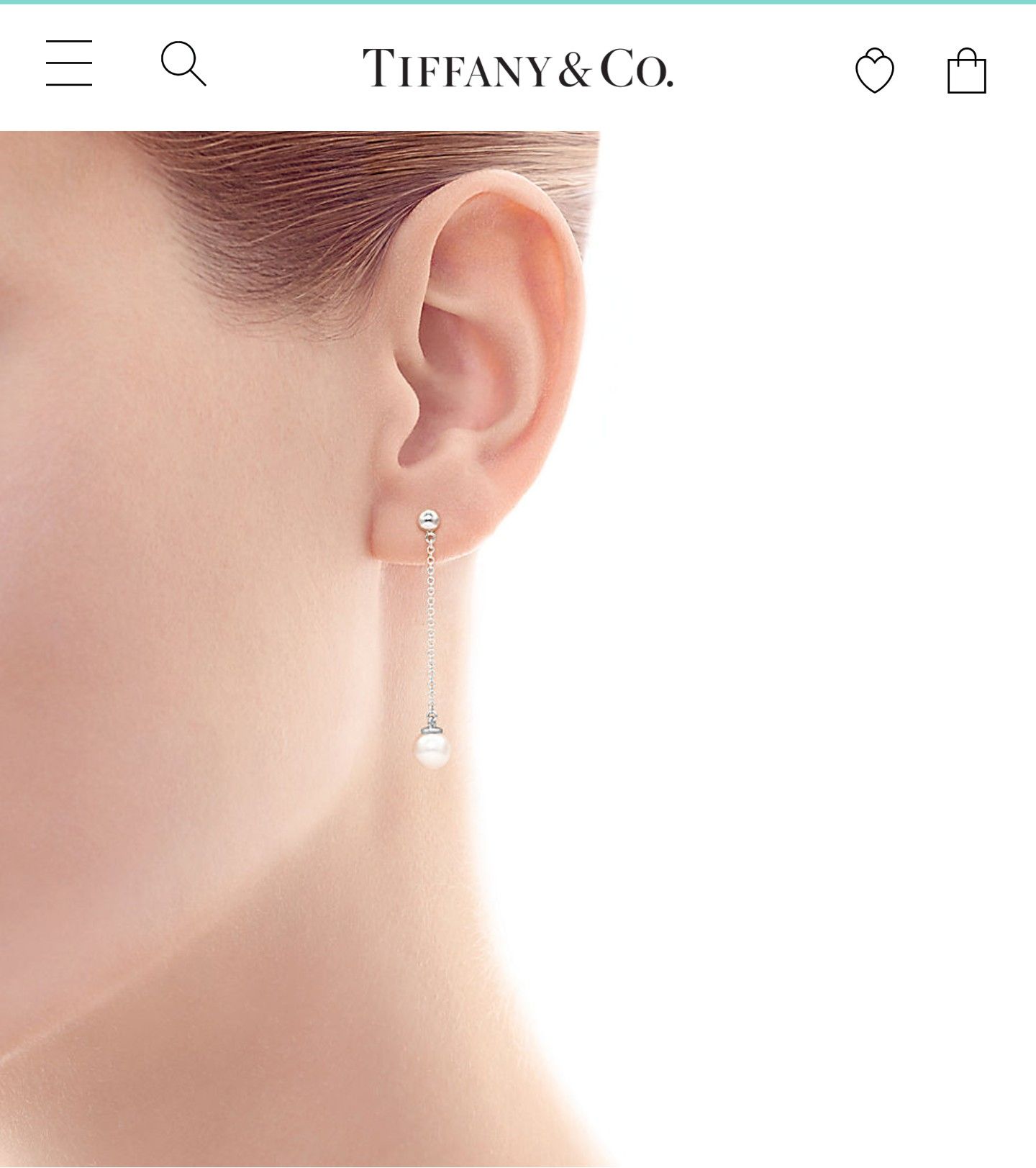 Tiffany & Co. Silver and pearl drop earrings