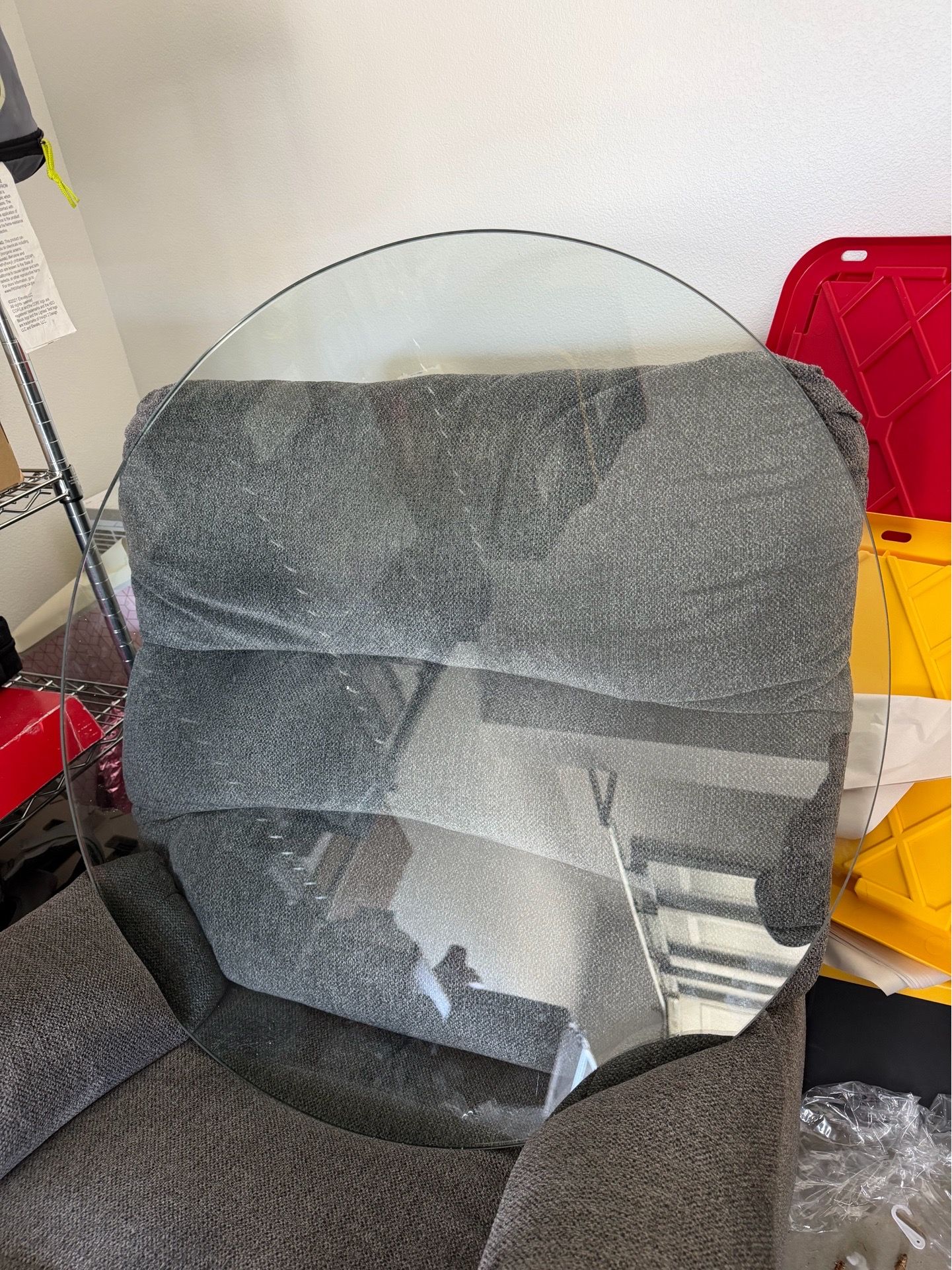 36” round glass top