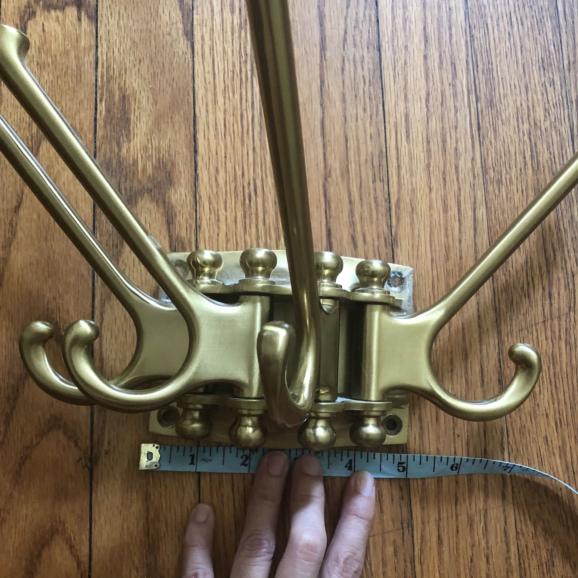 Brass Rack movable hooks hats coats scarves bags etc
