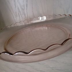 Pink Glass Dish Tray