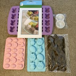 Lot Of Silicone Easter Chocolate Molds 