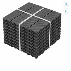 AENKYO 8.7 sq. ft WPC Interlocking Deck Tiles, 11.8"x11.8"