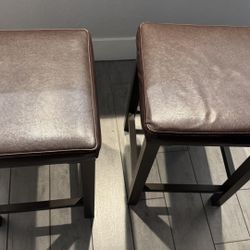 Two Metal Bar Stools