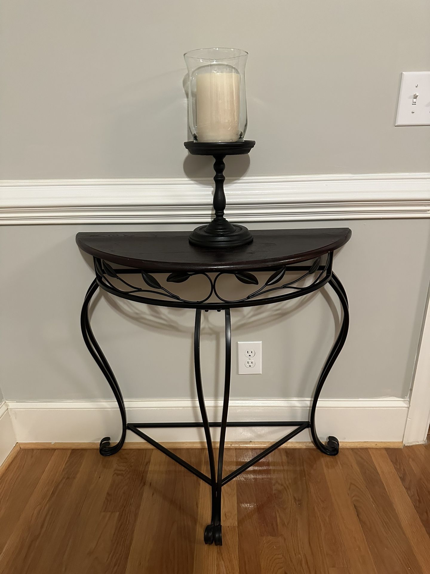 HD Wrought Iron Table With Large Beautiful Candle