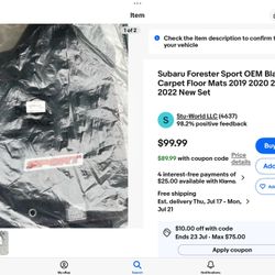 OriginalSubaruSport/ FoersterMatt mint conditionNeeds a new home