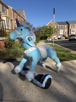 Power Pony Hoverboard Powered Riding Unicorn (Grace-Pink) | Soft Plush Wheeled Ride-On Toy for Kids Age 4+