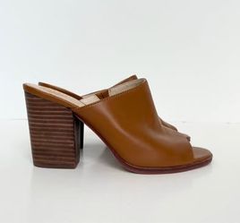 Women's Size 6 Brown Leather Vince Camuto High Heel Mules