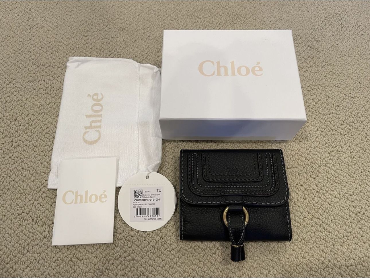 Chloe Marcie Square Wallet in Black NWT