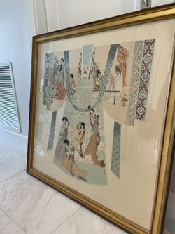 ANTIQUE ASIAN ART - FRAMED PAINTING