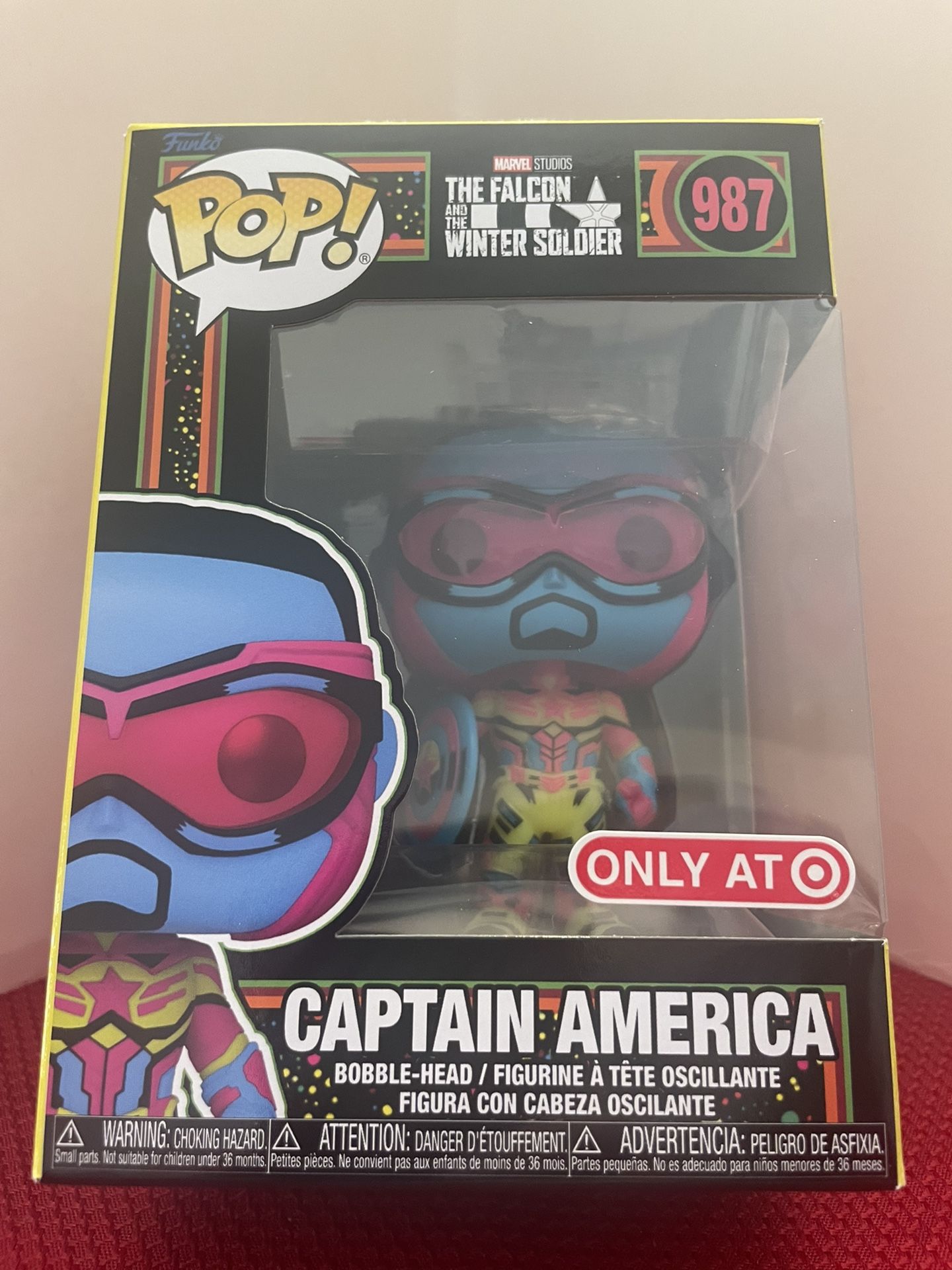 Funko Pop Marvel Captain America (The Falcon And The Winter Soldier) Blacklight Target Exclusive 