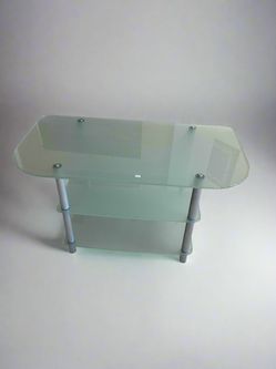 3 Tier Frosted Glass Accent Table