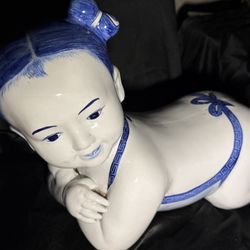 Chinese Opium Pillow Child Statue 