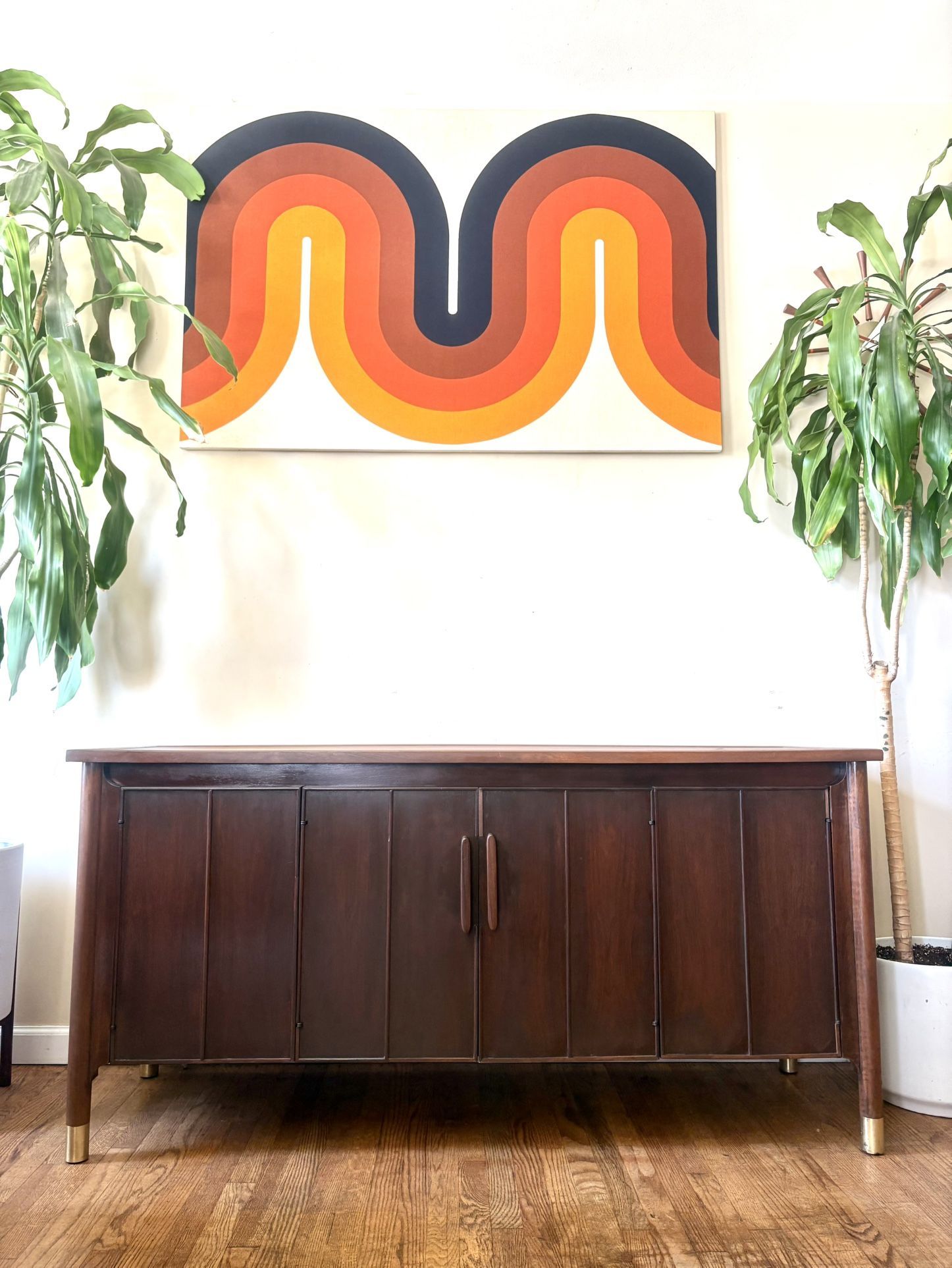 1970s Solid Walnut Record Credenza – Storage & Style