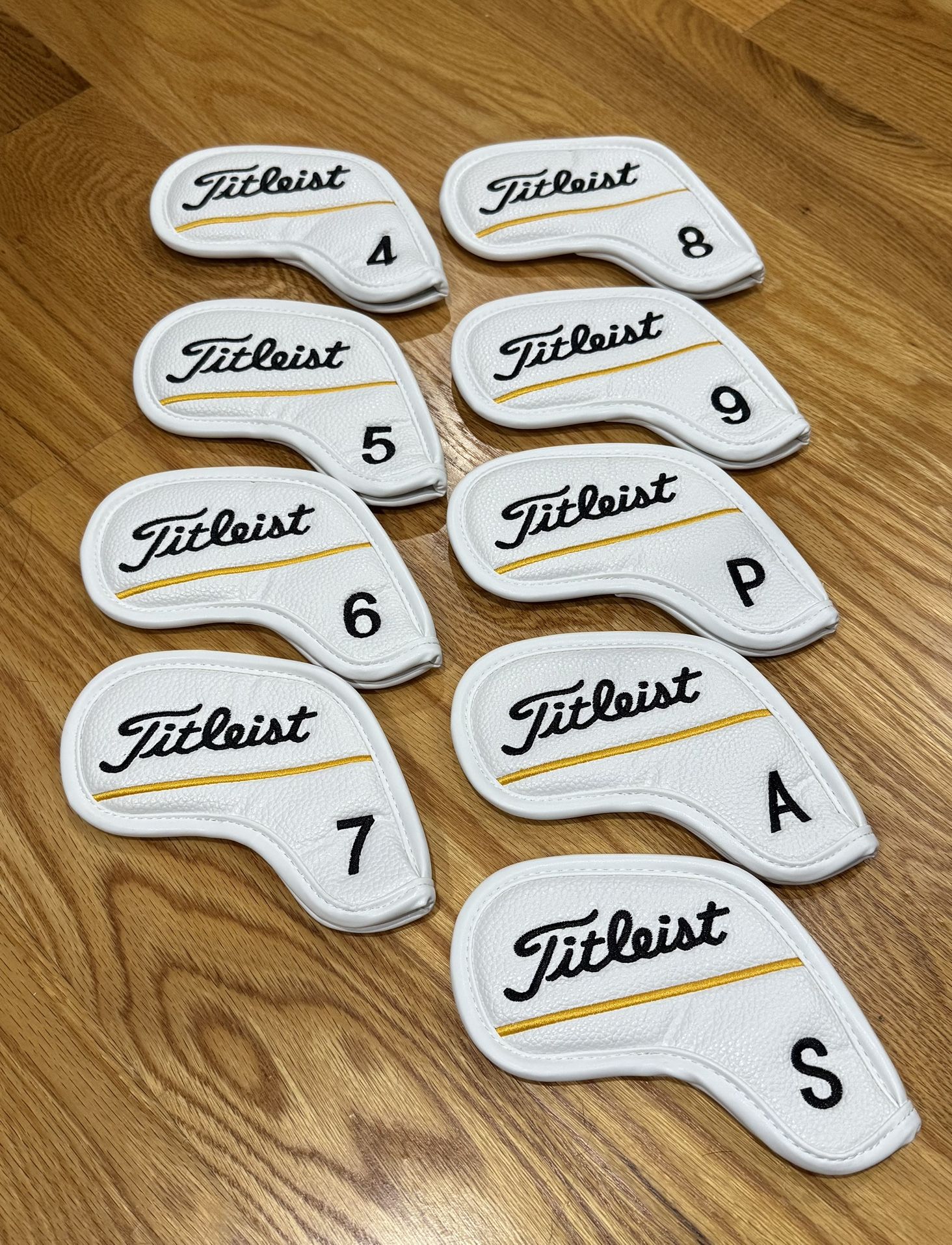 [MAGNETIC] Titleist Iron Head Cover 9Pcs 4-P, A, S (White)
