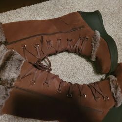 Womens Long Brown Boots Size 8.5