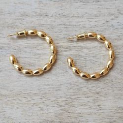 Gold Plated Stainless Steel Hoops 