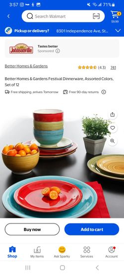 Better Homes And Garden Fiesta 12 Piece Dinnerware Set