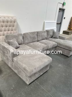 New! Plush U-Shaped Sectional, Sectionals, Sofa, Modular Sectional, Couch, Sofa, Sectional With Chaise, Double Chaise Sofa, Grey Sofa, Grey Couch Dime
