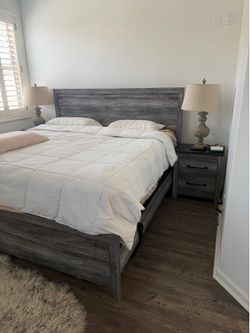 King Bed Frame & Night Stands