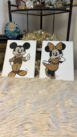Hand Painted Mickey And Minnie Home Decor 