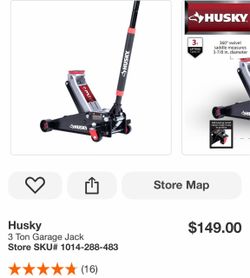 Husky 3 Ton Garage Jack Store SKU# 1014-288-483