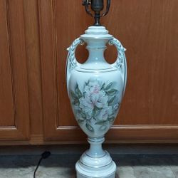 Victorian Style Table Lamp Hand Painted 1920s to 1940s