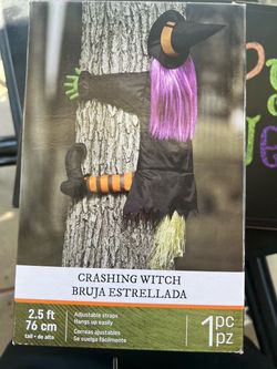 Crashing Witch Halloween Tree Decoration