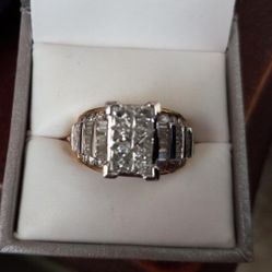 14k yellow gold 3 carats diamond engagement ring 