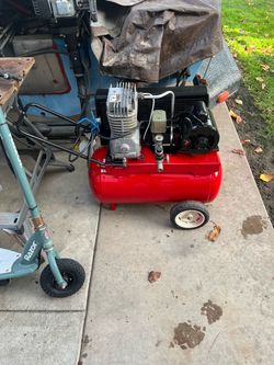 Red Portable Air Compressor with Wheels