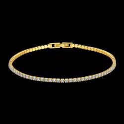Elegant yellow gold plated similar diamond around Bracelet
