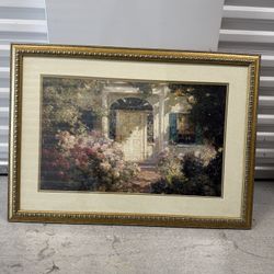 Floral Porch Photo With Gold Frame