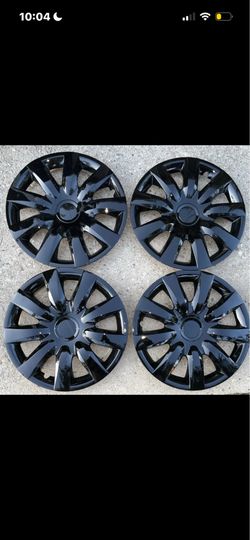 WJ-5144-15” Black Glossy Hubcaps Wheel Covers Set of 4