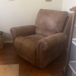 Ashley Faux Leather Brown Recliner Chair