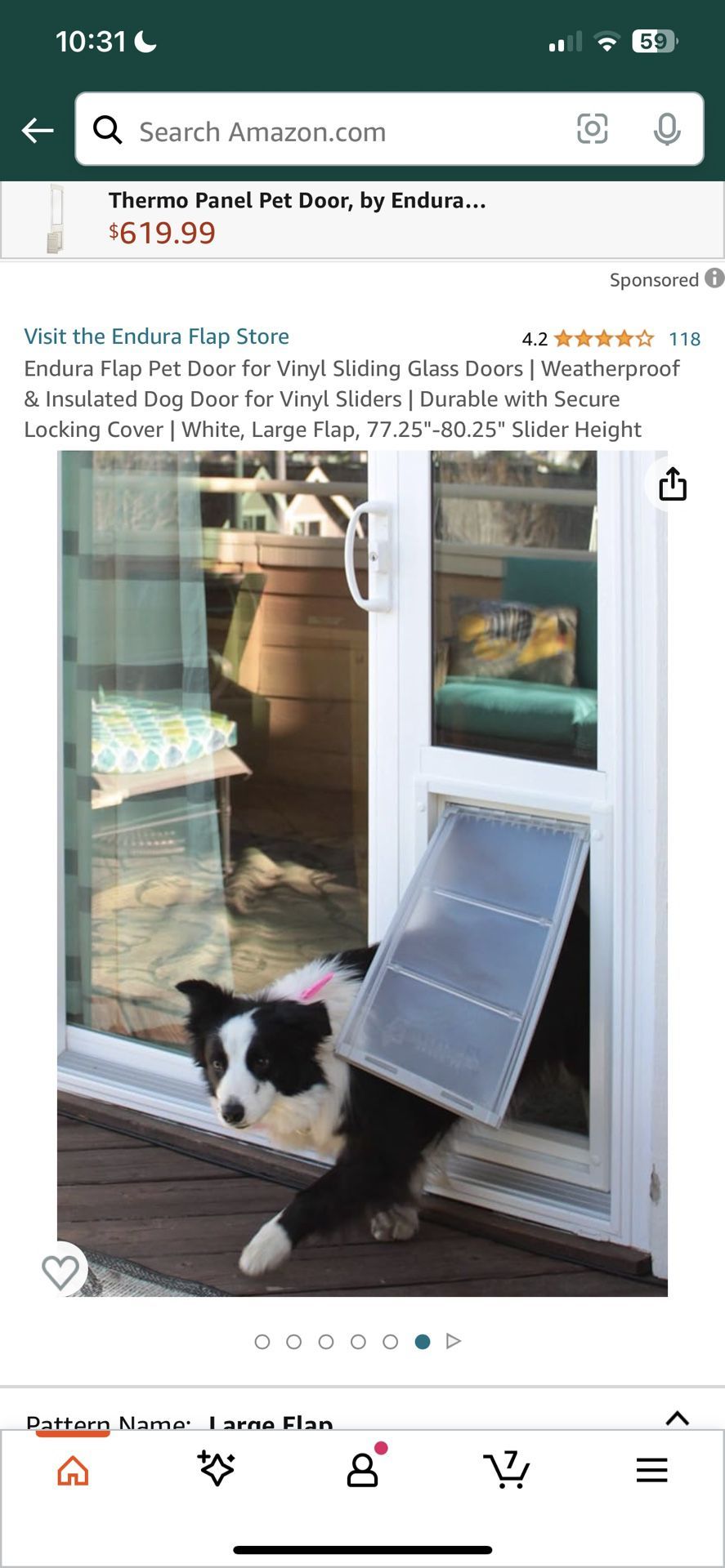 Èndura flap Pet Door For Vinyl Sliding Glass Doors