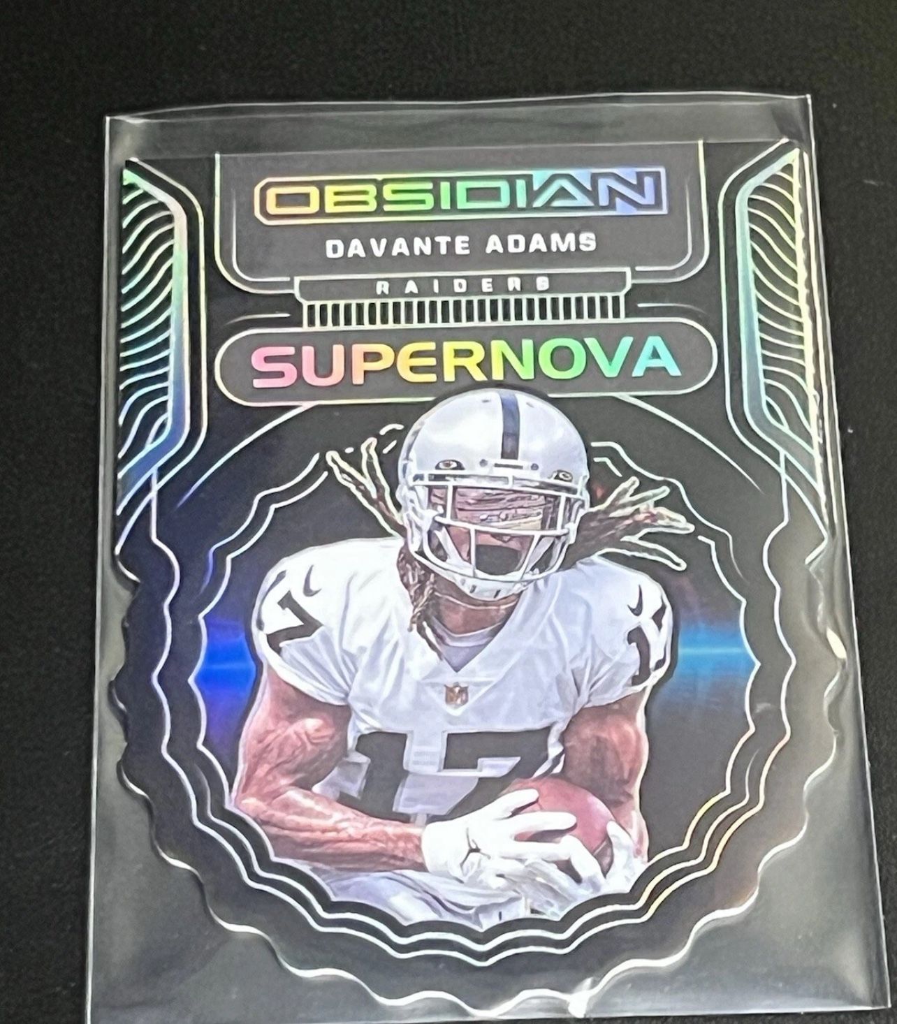 2022 Panini Obsidian DAVANTE ADAMS Supernova Purple Die-Cut /99 Rams