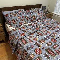 Vintage Coca Cola Queen Bedding Set | Licensed | Comforter + Sheets + 4 Pillowcases