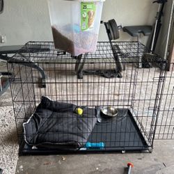 XXL dog crate and supplies 