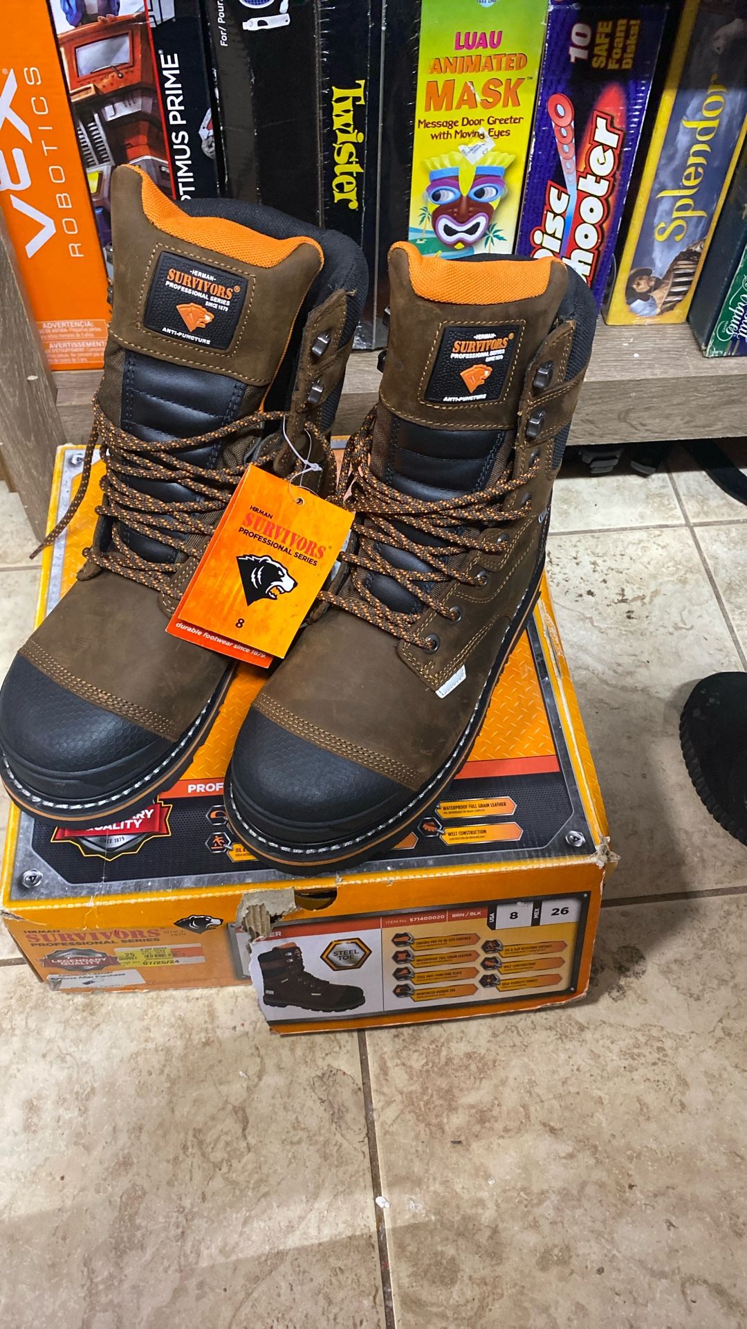 Survivors Dozier Work Boots Size 8