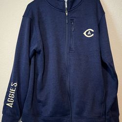 UC Davis Aggies Embroidered Full Zip Sweater Sweatshirt Adult Large Champion 
