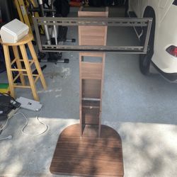Wood Tv Stand With Glass Shelve 