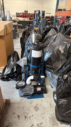Portable Mini Vaccum 11 with 1hp Inground pool pump paired with 100 square foot cartridge filter