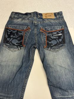 Just Cavalli Mens Jeans 32x31 Dark Wash Embroidered Pockets Made in Italy