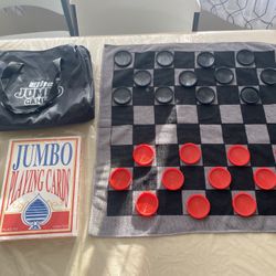 Jumbo Playing Cards And Checkers Set