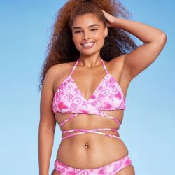 Wild Fable Pink Hearts Bikini Top